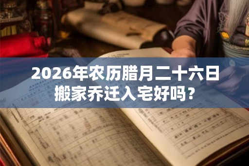 2026年农历腊月二十六日搬家乔迁入宅好吗？