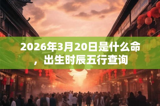 2026年3月20日是什么命，出生时辰五行查询