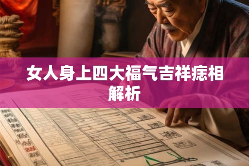 女人身上四大福气吉祥痣相解析