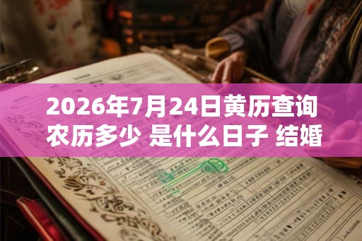 2026年7月24日黄历查询 农历多少 是什么日子 结婚吉时