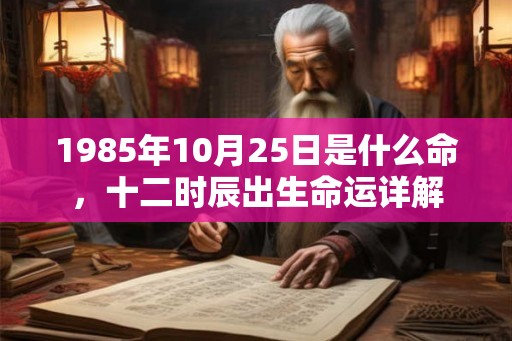 1985年10月25日是什么命，十二时辰出生命运详解