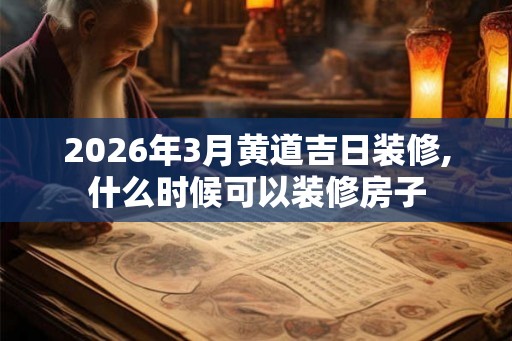2026年3月黄道吉日装修,什么时候可以装修房子