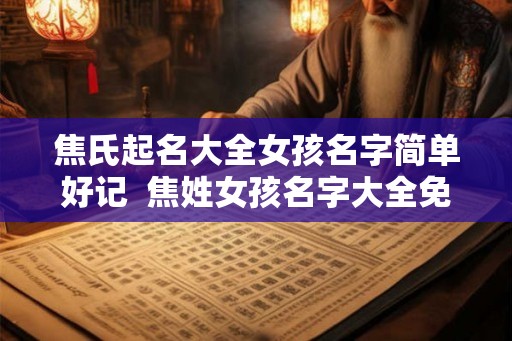 焦氏起名大全女孩名字简单好记  焦姓女孩名字大全免费