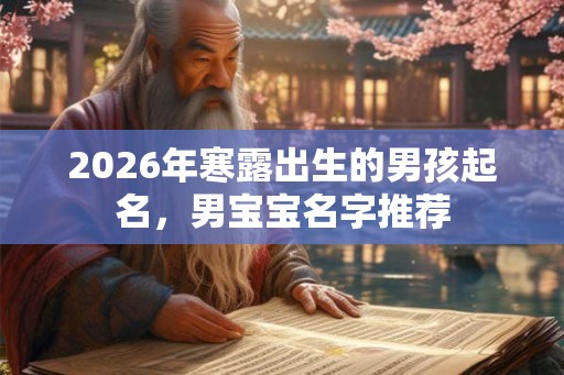 2026年寒露出生的男孩起名，男宝宝名字推荐