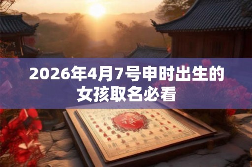 2026年4月7号申时出生的女孩取名必看