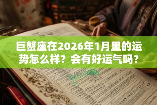 巨蟹座在2026年1月里的运势怎么样？会有好运气吗？