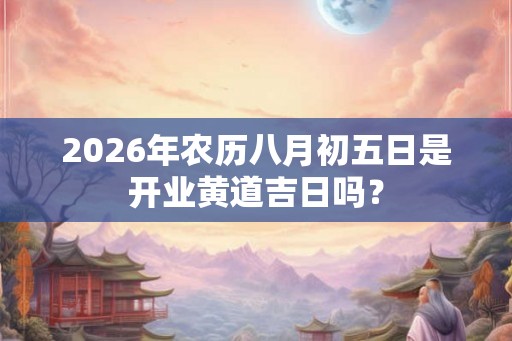 2026年农历八月初五日是开业黄道吉日吗? 2026年农历八月初五日是开业黄道吉日吗?