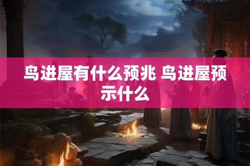 鸟进屋有什么预兆 鸟进屋预示什么