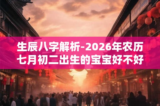 生辰八字解析-2026年农历七月初二出生的宝宝好不好