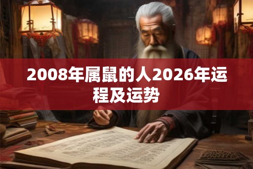 2008年属鼠的人2026年运程及运势
