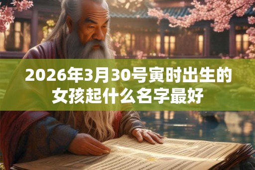 2026年3月30号寅时出生的女孩起什么名字最好