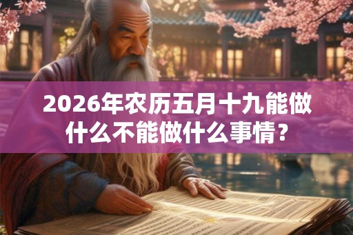 2026年农历五月十九能做什么不能做什么事情? 2026年农历五月十九能做什么不能做什么事情?
