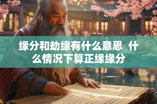 缘分和劫缘有什么意思  什么情况下算正缘缘分