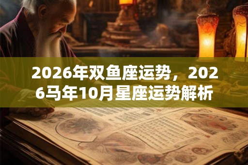 2026年双鱼座运势，2026马年10月星座运势解析