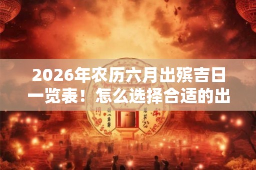 2026年农历六月出殡吉日一览表！怎么选择合适的出殡吉日？