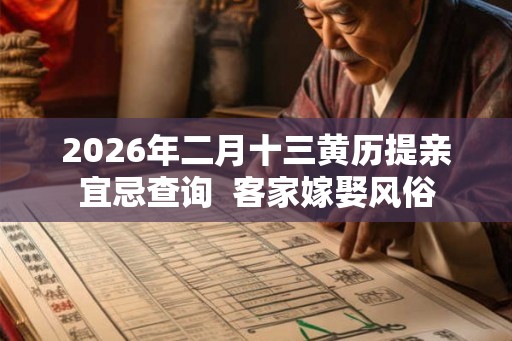2026年二月十三黄历提亲宜忌查询  客家嫁娶风俗