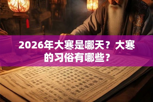 2026年大寒是哪天？大寒的习俗有哪些？