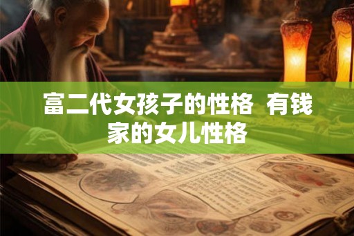 富二代女孩子的性格  有钱家的女儿性格