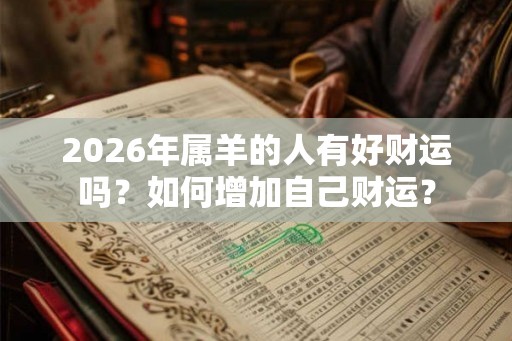 2026年属羊的人有好财运吗？如何增加自己财运？