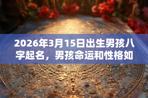 2026年3月15日出生男孩八字起名，男孩命运和性格如何？