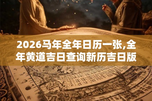 2026马年全年日历一张,全年黄道吉日查询新历吉日版