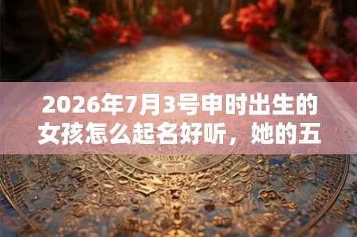 2026年7月3号申时出生的女孩怎么起名好听，她的五行是什么？