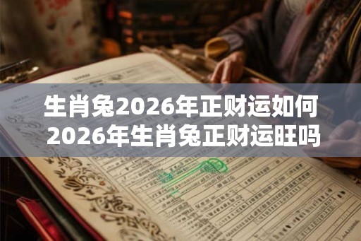 生肖兔2026年正财运如何 2026年生肖兔正财运旺吗