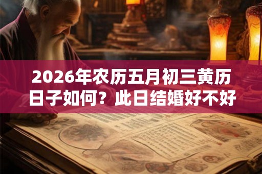 2026年农历五月初三黄历日子如何？此日结婚好不好？