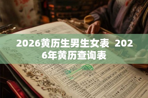 2026黄历生男生女表  2026年黄历查询表