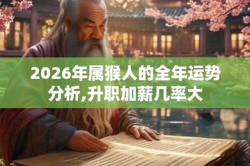 2026年属猴人的全年运势分析,升职加薪几率大