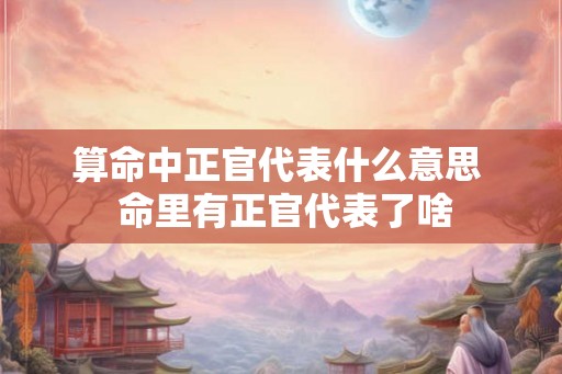 算命中正官代表什么意思  命里有正官代表了啥