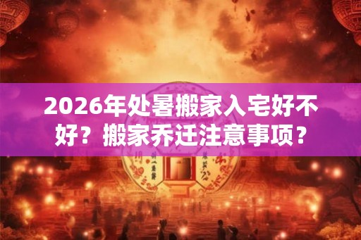 2026年处暑搬家入宅好不好？搬家乔迁注意事项？