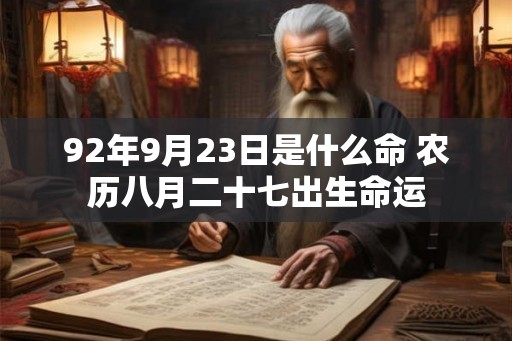 92年9月23日是什么命 农历八月二十七出生命运