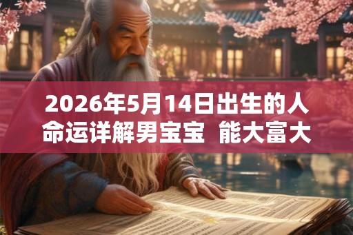 2026年5月14日出生的人命运详解男宝宝  能大富大贵吗