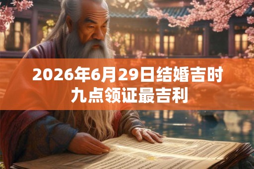 2026年6月29日结婚吉时 九点领证最吉利