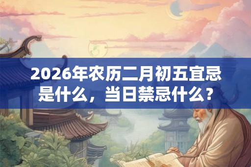 2026年农历二月初五宜忌是什么，当日禁忌什么？