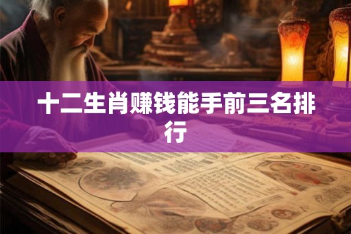 十二生肖赚钱能手前三名排行