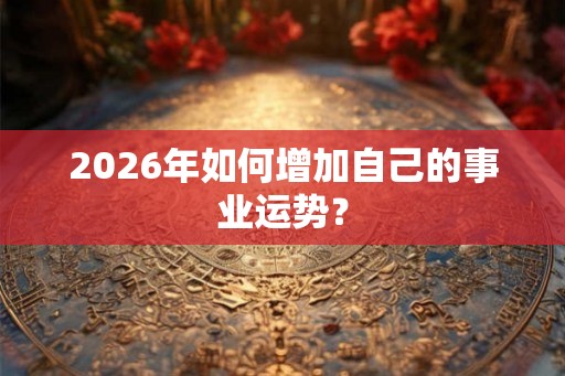 2026年如何增加自己的事业运势? 2026年如何增加自己的事业运势?