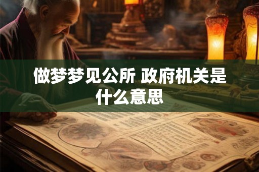 做梦梦见公所 政府机关是什么意思