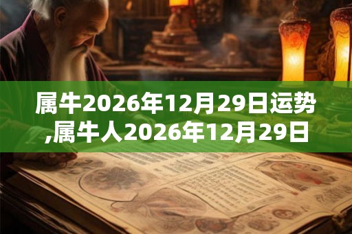 属牛2026年12月29日运势,属牛人2026年12月29日财运,生肖牛2026年12月29日运势