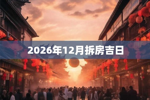 2026年12月拆房吉日