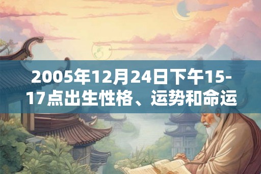 2005年12月24日下午15-17点出生性格、运势和命运