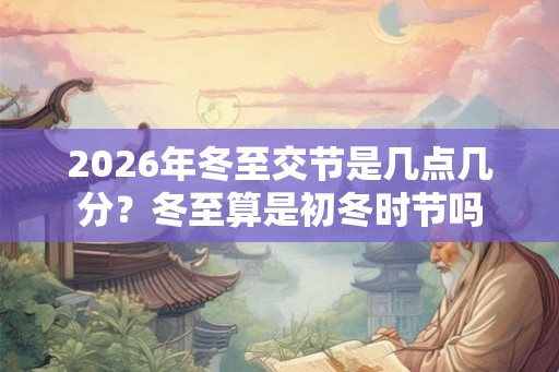 2026年冬至交节是几点几分？冬至算是初冬时节吗
