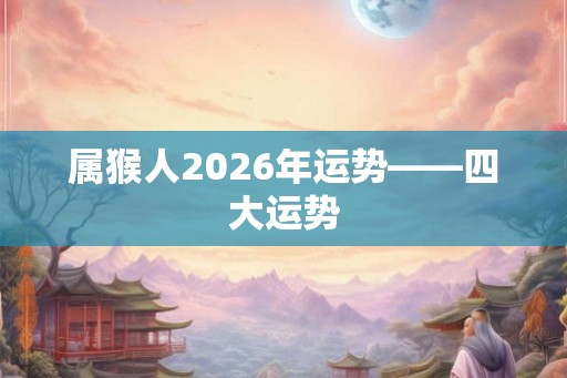 属猴人2026年运势——四大运势 属猴人2026年运势——四大运势