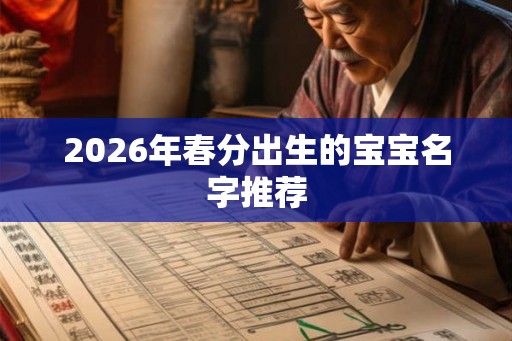 2026年春分出生的宝宝名字推荐