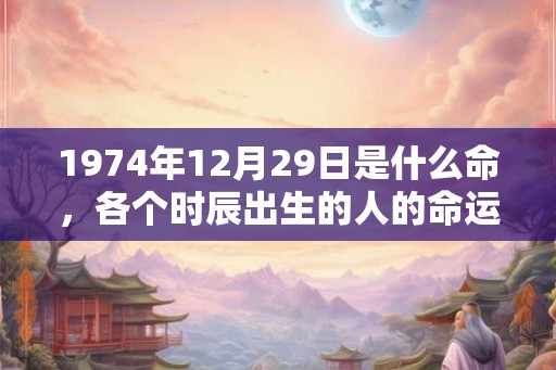 1974年12月29日是什么命,各个时辰出生的人的命运 1974年12月29日是什么命,各个时辰出生的人的命运