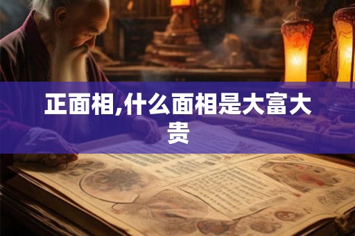 正面相,什么面相是大富大贵