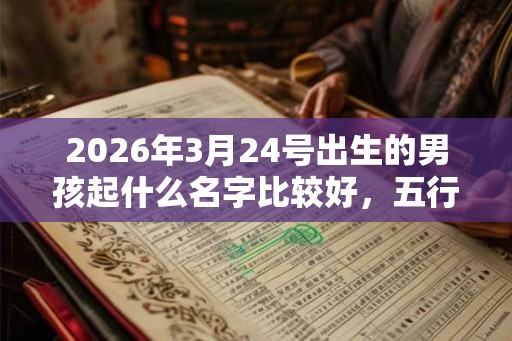 2026年3月24号出生的男孩起什么名字比较好，五行属什么