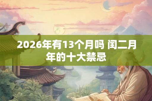 2026年有13个月吗 闰二月年的十大禁忌