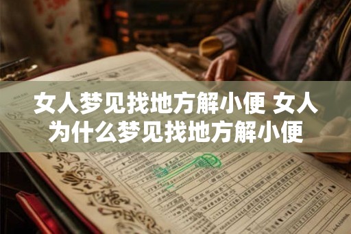 女人梦见找地方解小便 女人为什么梦见找地方解小便